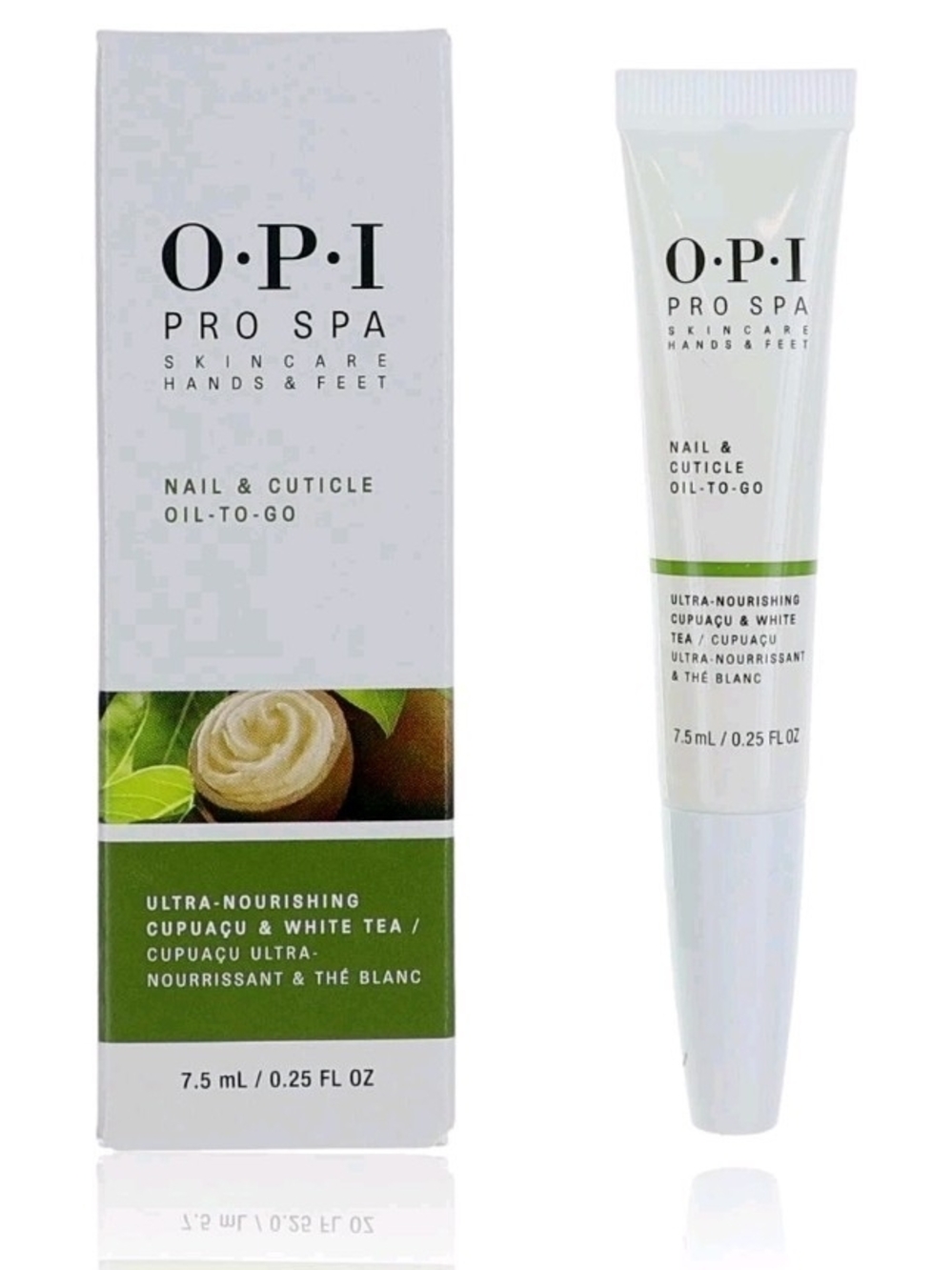 O.P.I Pro Spa Nail & Cuticle Oil-To-Go in White/Green NIB